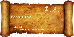 Pess Alex névjegykártya